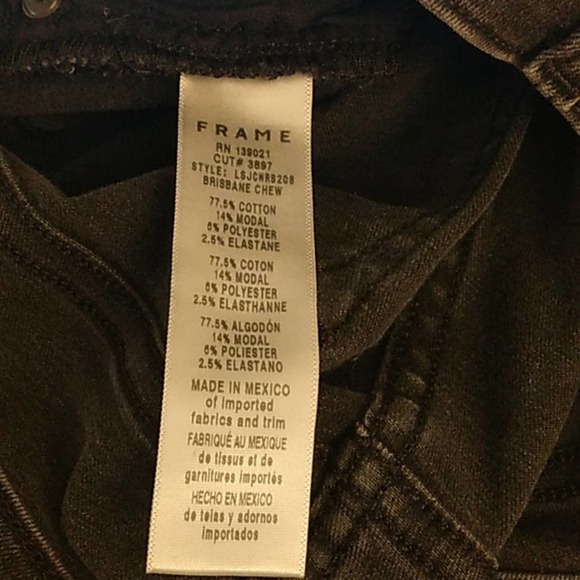 FRAME Le High Skinny Jeans Black Size 28 - Picture 7 of 12